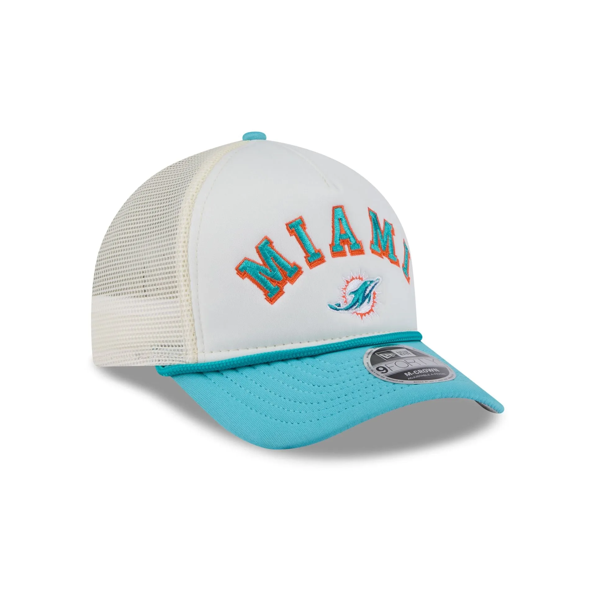 Miami Dolphins Chrome Arch 9FORTY M-Crown A-Frame Trucker Hat sold by New Era product image thumbnail 3