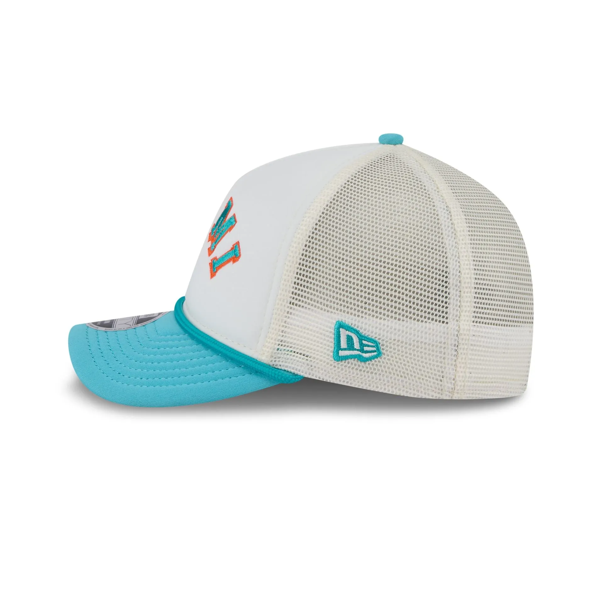 Miami Dolphins Chrome Arch 9FORTY M-Crown A-Frame Trucker Hat sold by New Era product image thumbnail 4