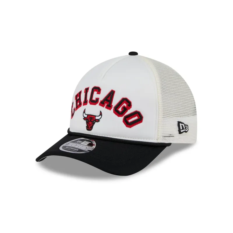 Chicago Bulls Chrome Arch 9FORTY M-Crown A-Frame Trucker Hat sold by New Era