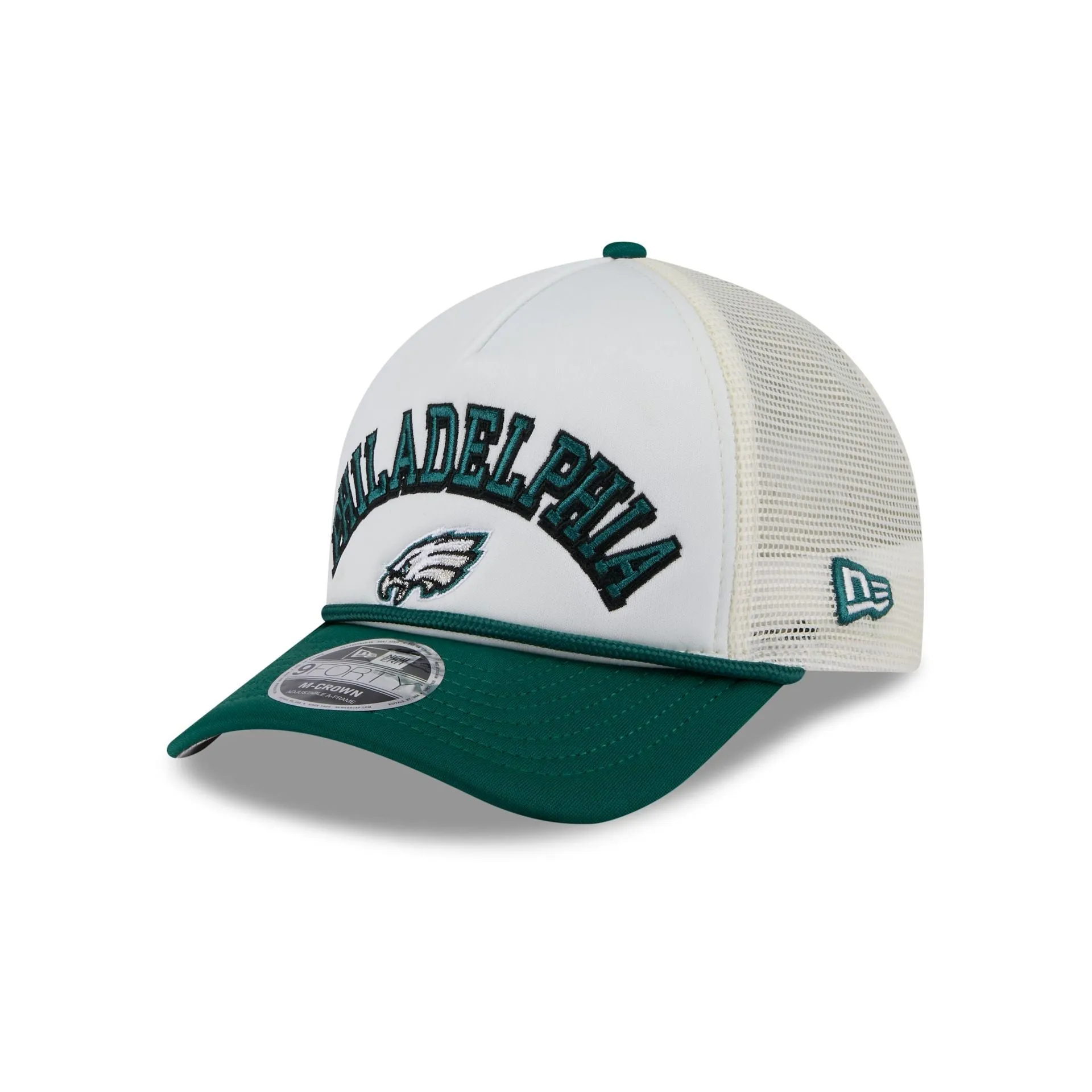 Philadelphia Eagles Chrome Arch 9FORTY M-Crown A-Frame Trucker Hat sold by New Era