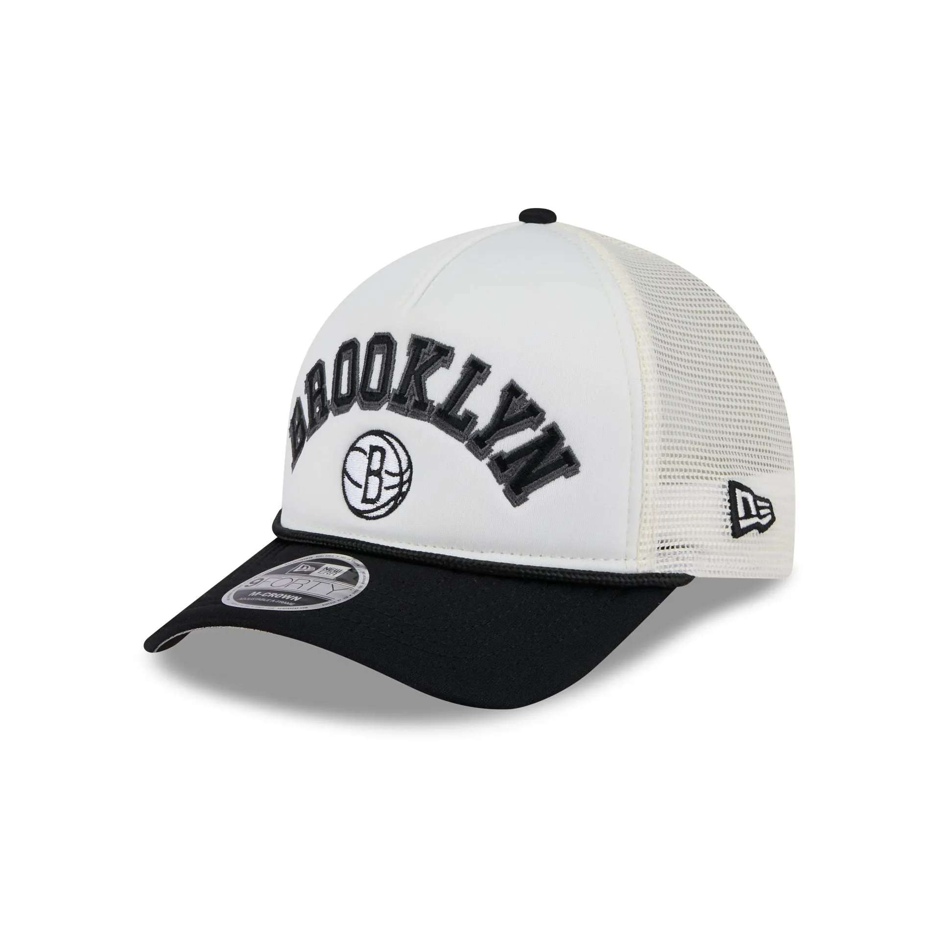 Brooklyn Nets Chrome Arch 9FORTY M-Crown A-Frame Trucker Hat sold by New Era