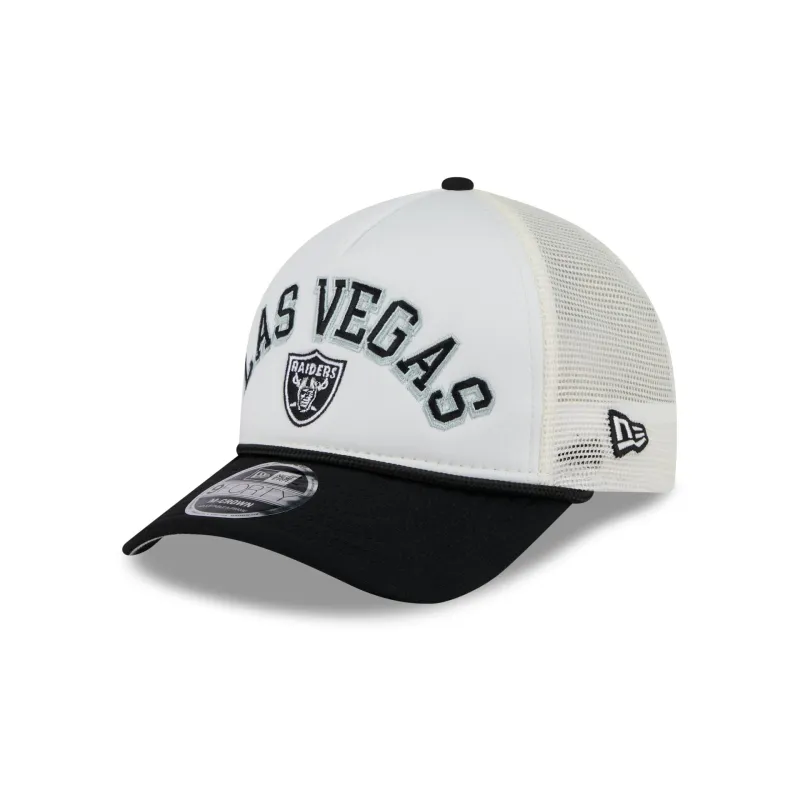 Las Vegas Raiders Chrome Arch 9FORTY M-Crown A-Frame Trucker Hat sold by New Era