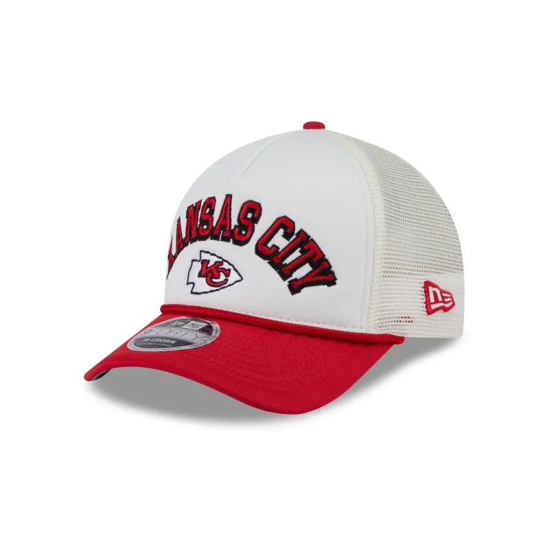 Kansas City Chiefs Chrome Arch 9FORTY M-Crown A-Frame Trucker Hat sold by New Era