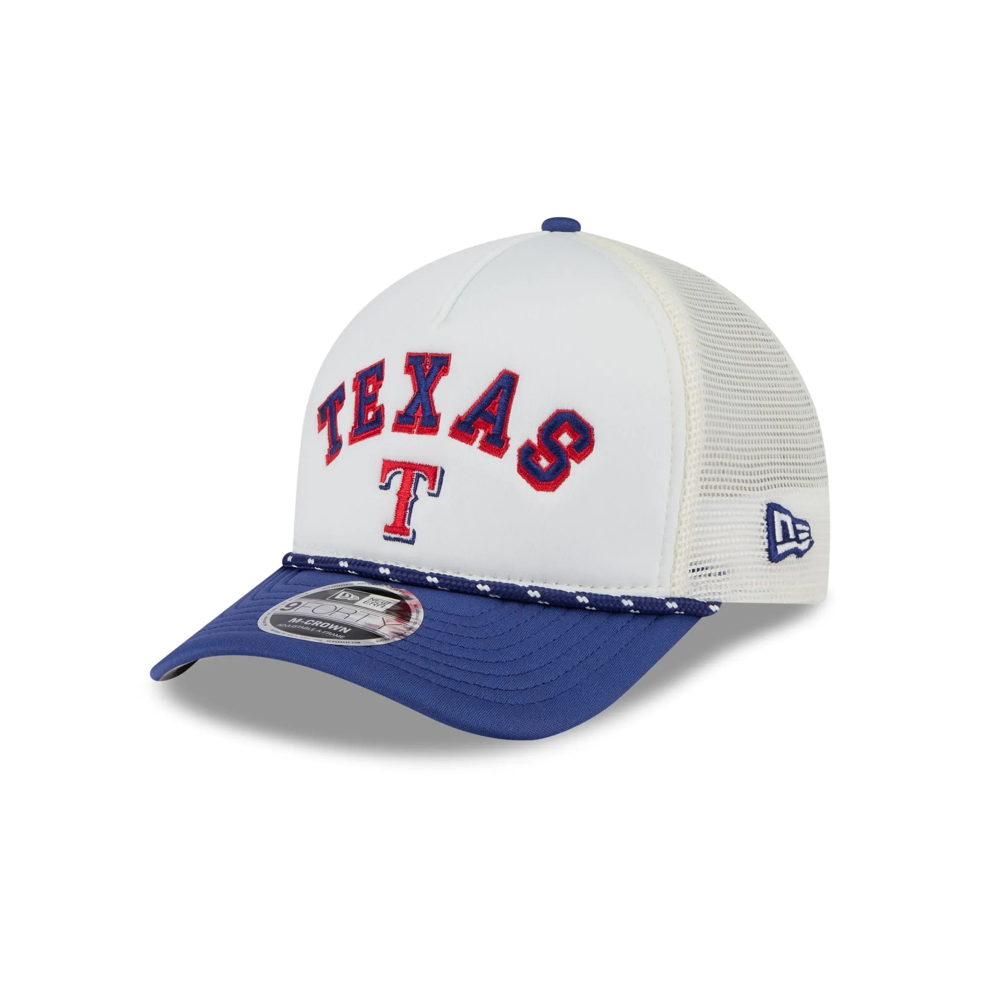 Texas Rangers Chrome Arch 9FORTY M-Crown A-Frame Trucker Hat sold by New Era