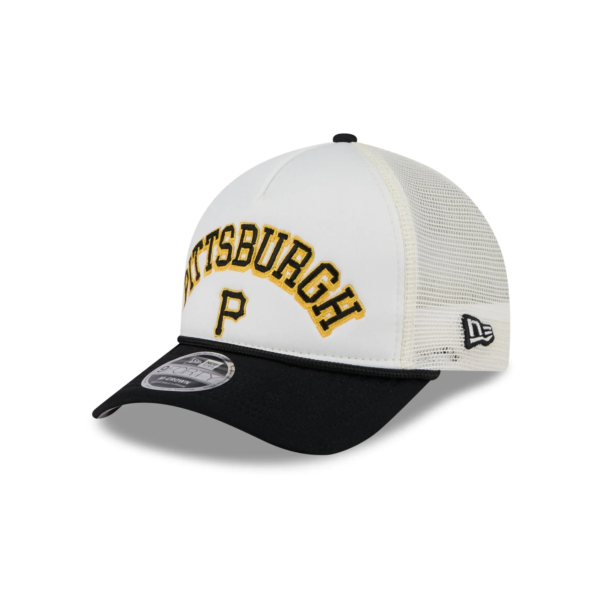 Pittsburgh Pirates Chrome Arch 9FORTY M-Crown A-Frame Trucker Hat sold by New Era