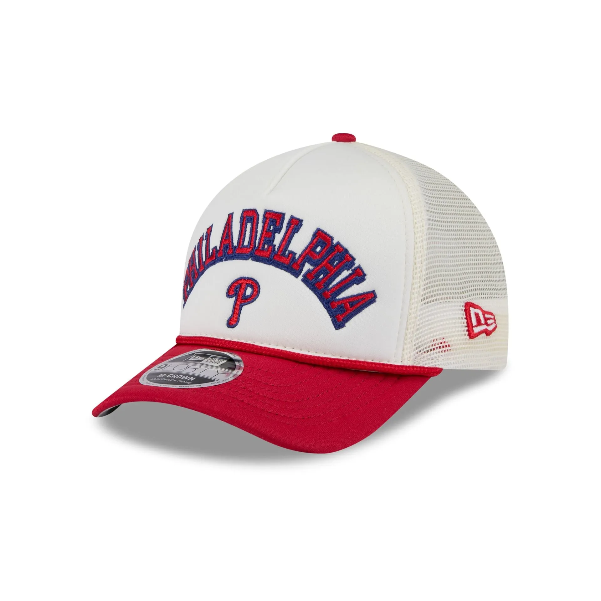 Philadelphia Phillies Chrome Arch 9FORTY M-Crown A-Frame Trucker Hat sold by New Era
