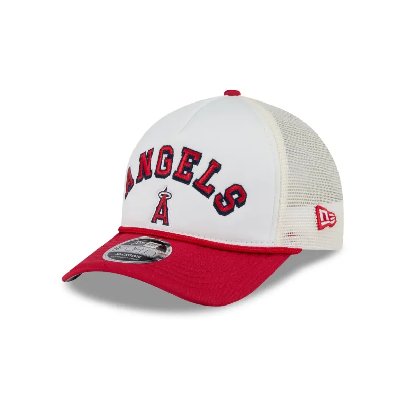 Los Angeles Angels Chrome Arch 9FORTY M-Crown A-Frame Trucker Hat sold by New Era