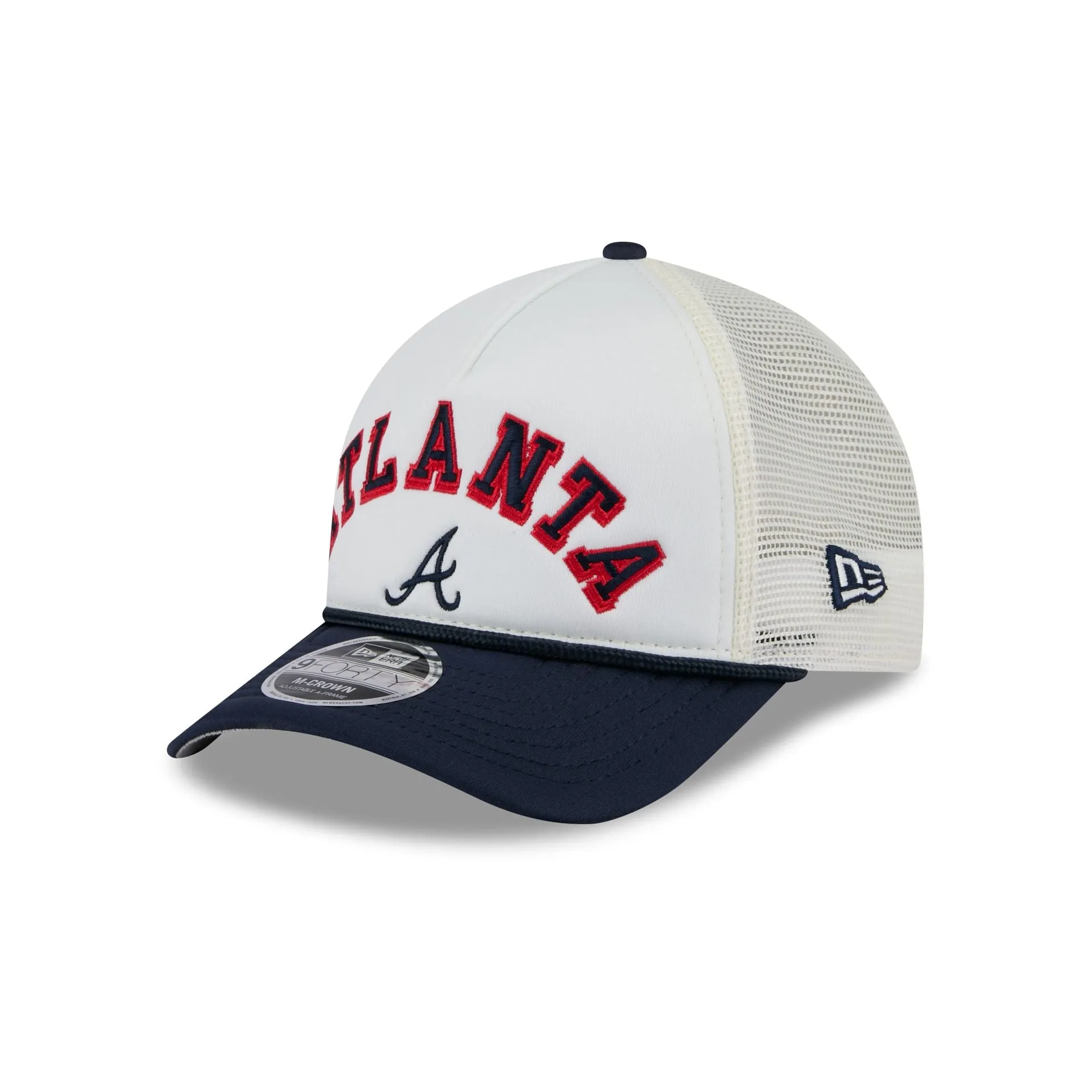 Atlanta Braves Chrome Arch 9FORTY M-Crown A-Frame Trucker Hat sold by New Era