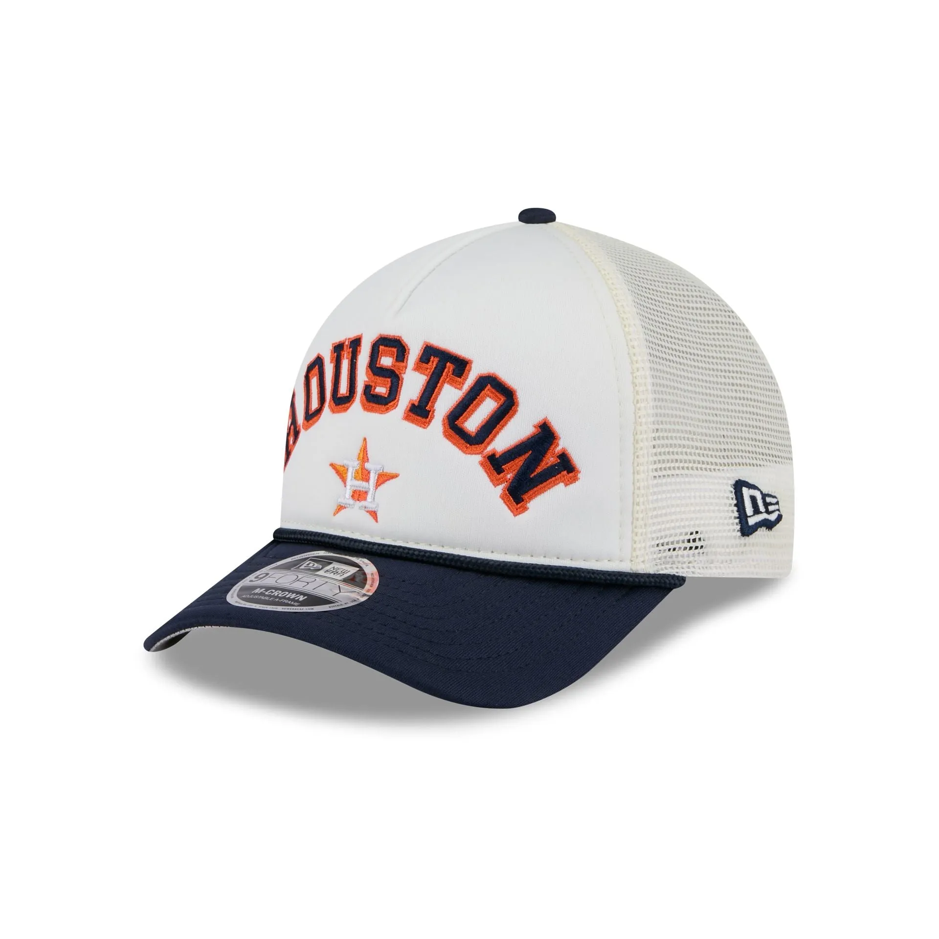 Houston Astros Chrome Arch 9FORTY M-Crown A-Frame Trucker Hat sold by New Era