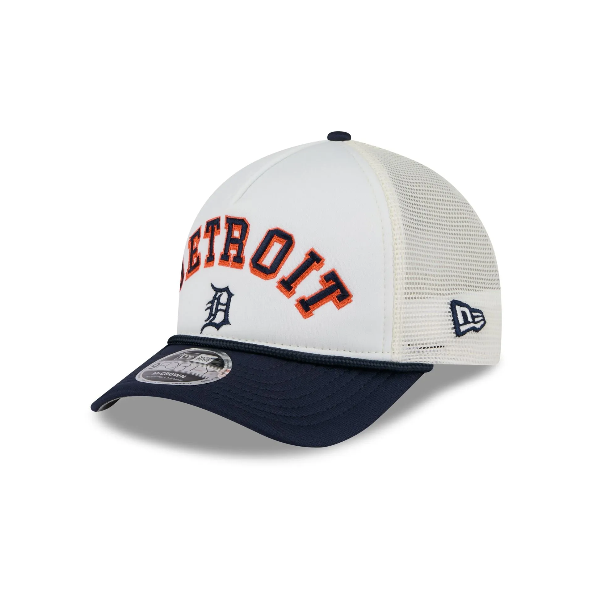 Detroit Tigers Chrome Arch 9FORTY M-Crown A-Frame Trucker Hat sold by New Era