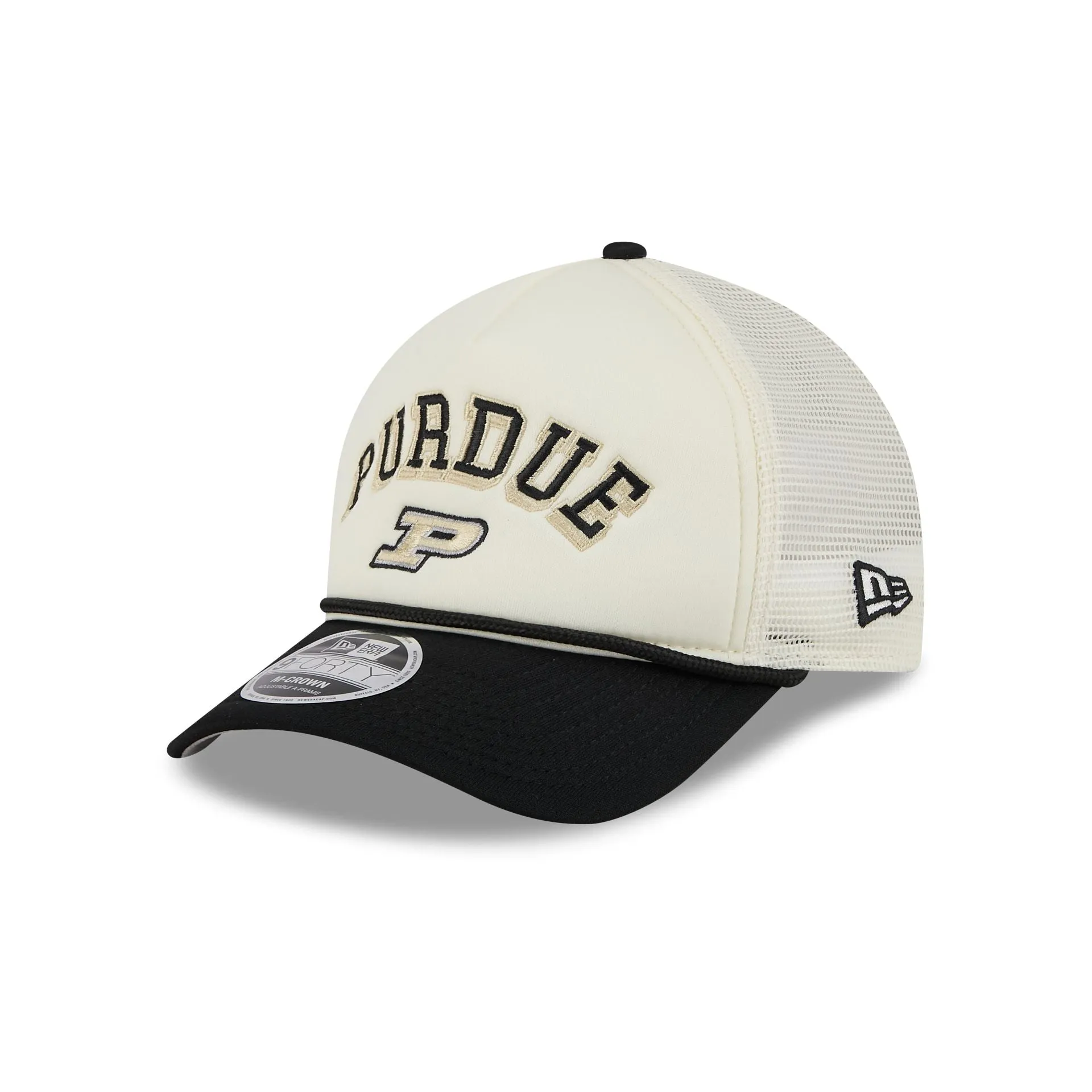 Purdue Boilermakers Chrome Arch 9FORTY M-Crown A-Frame Trucker Hat sold by New Era