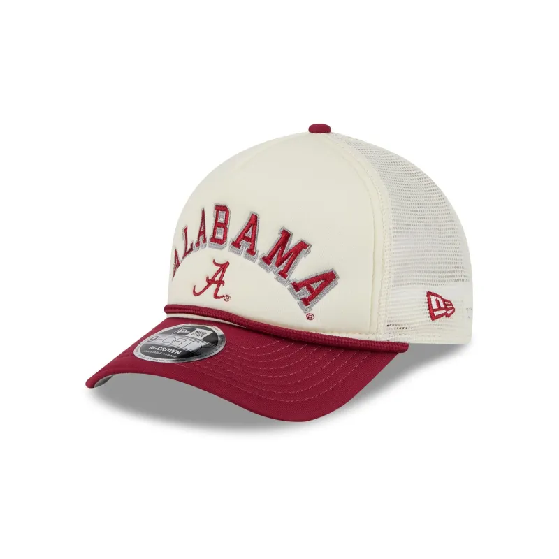 Alabama Crimson Tide Chrome Arch 9FORTY M-Crown A-Frame Trucker Hat sold by New Era