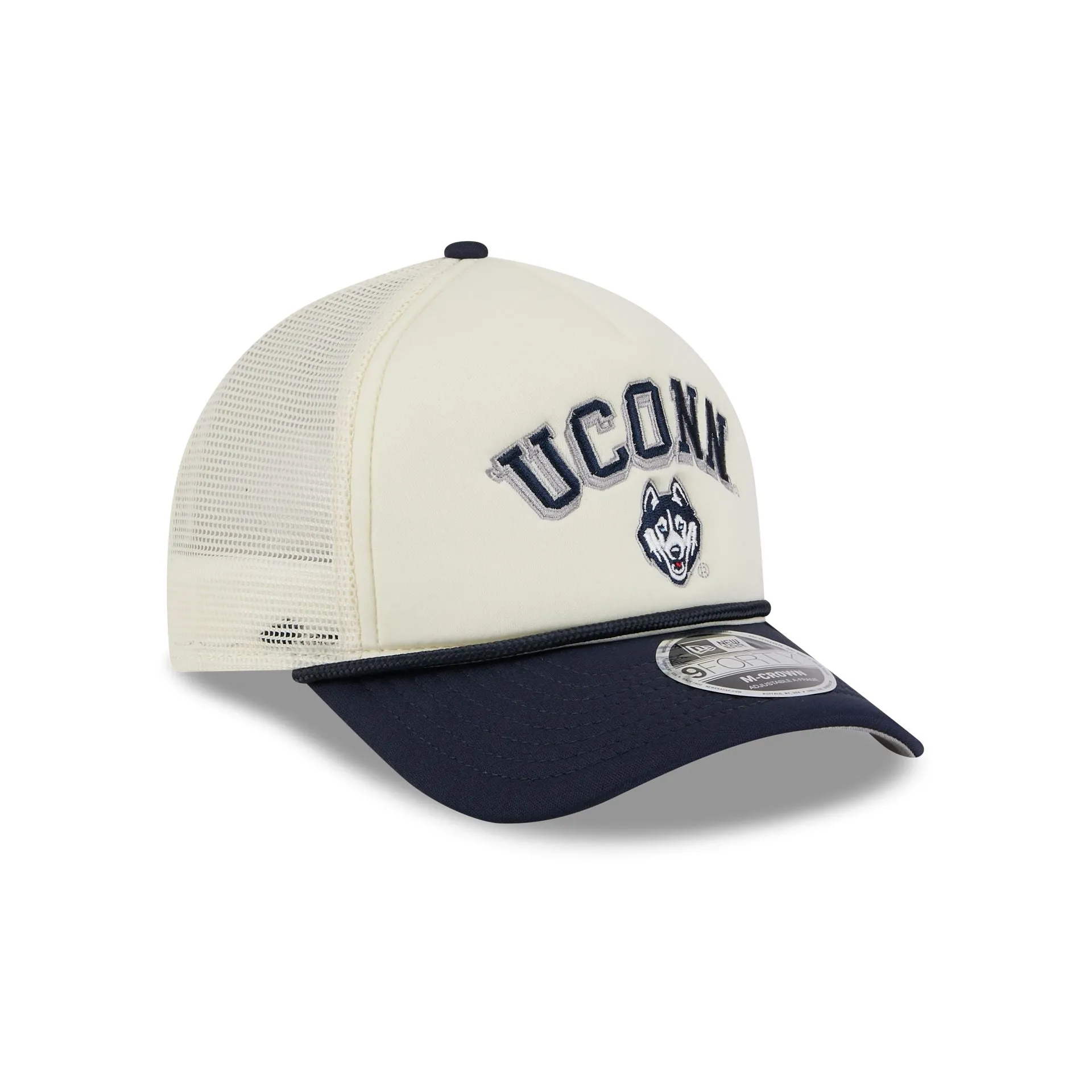 Connecticut Huskies Chrome Arch 9FORTY M-Crown A-Frame Trucker Hat sold by New Era product image thumbnail 3
