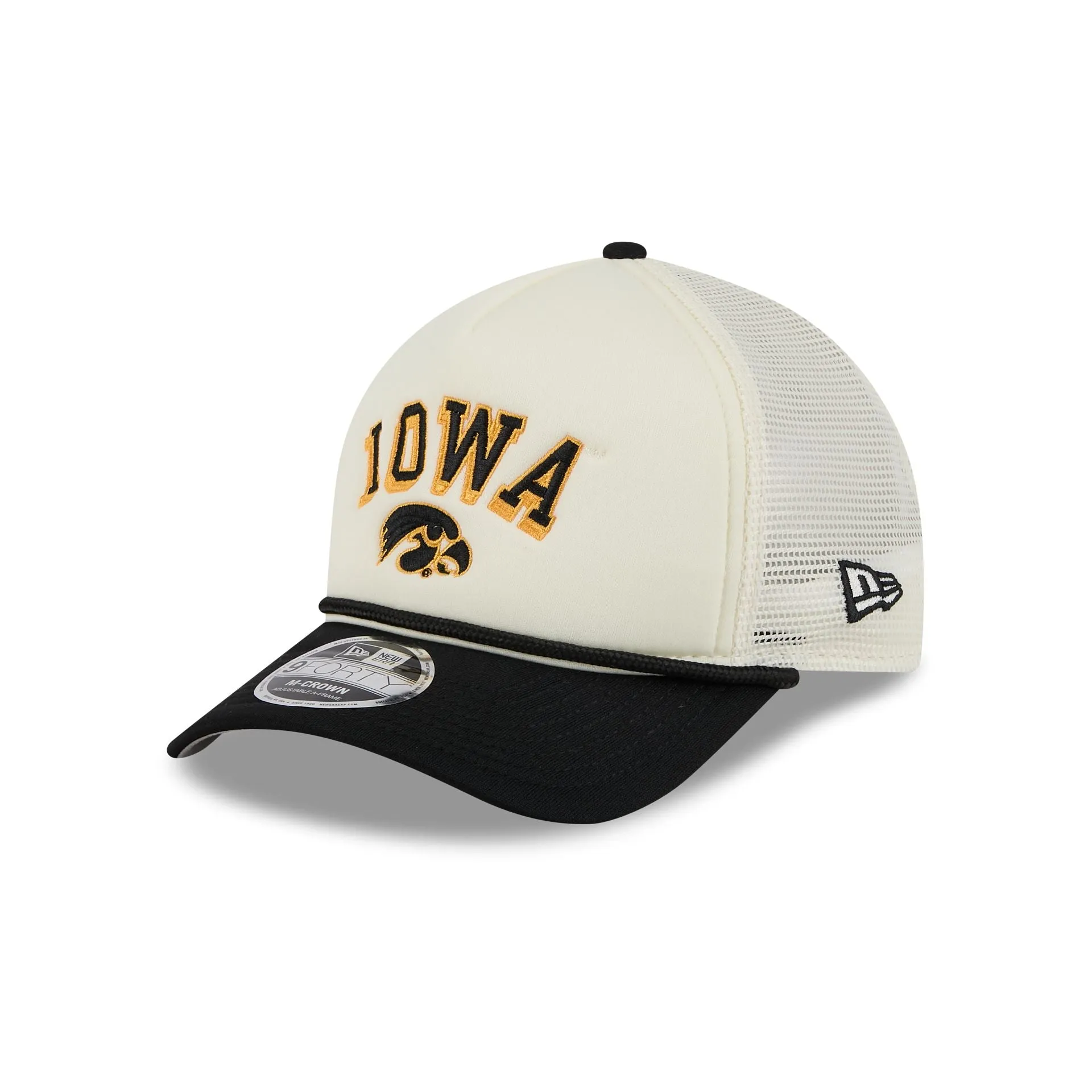 Iowa Hawkeyes Chrome Arch 9FORTY M-Crown A-Frame Trucker Hat sold by New Era