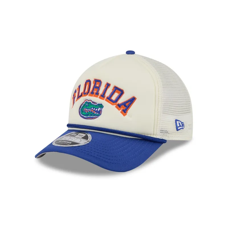 Florida Gators Chrome Arch 9FORTY M-Crown A-Frame Trucker Hat sold by New Era