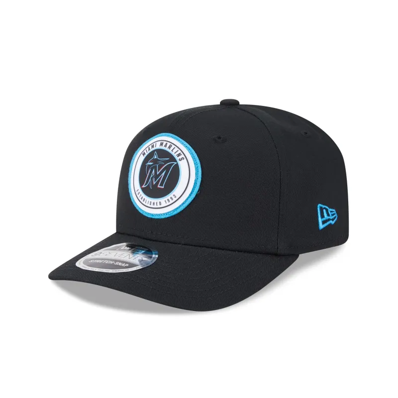Miami Marlins Circle Patch 9SEVENTY Stretch-Snap Hat sold by New Era