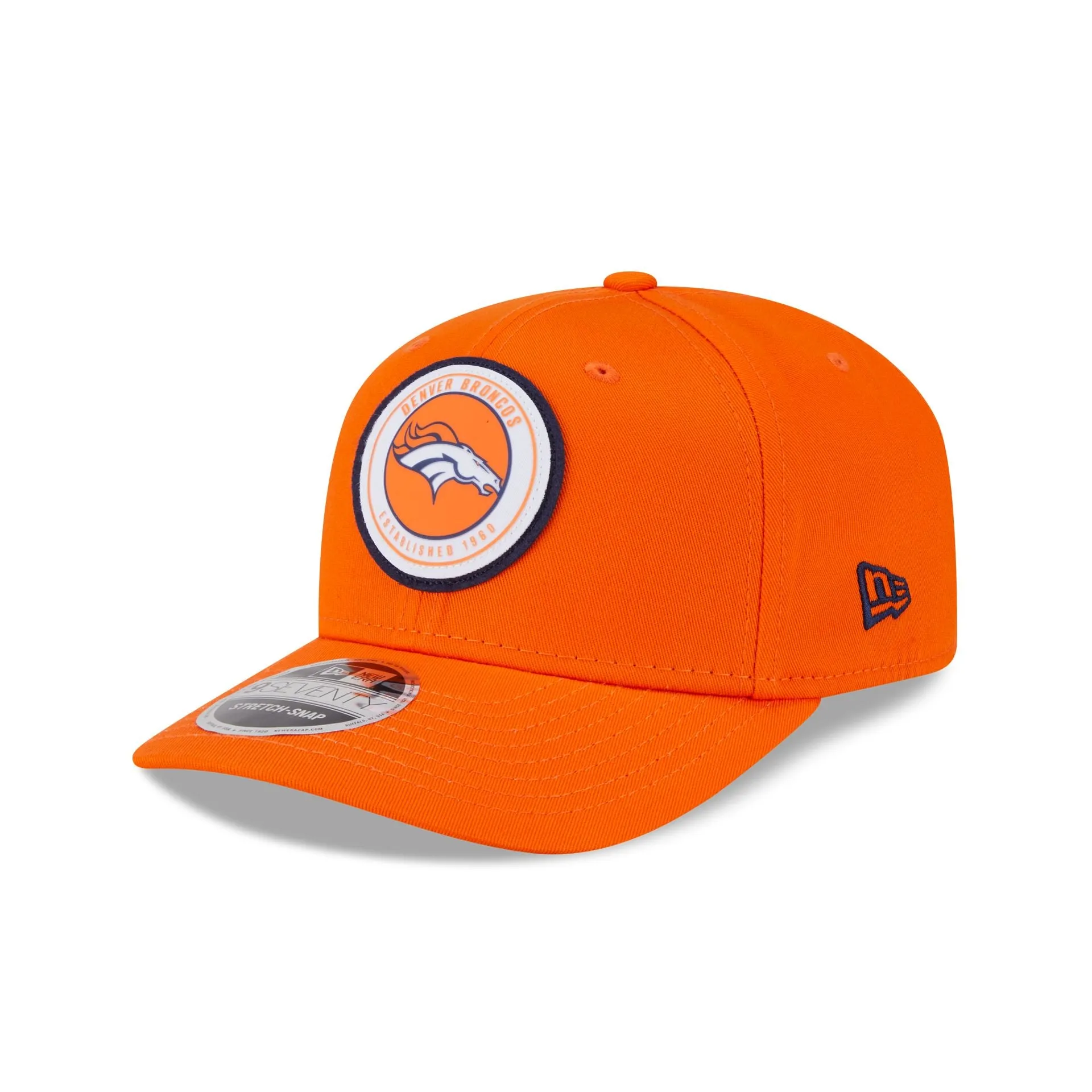 Denver Broncos Circle Patch 9SEVENTY Stretch-Snap Hat sold by New Era