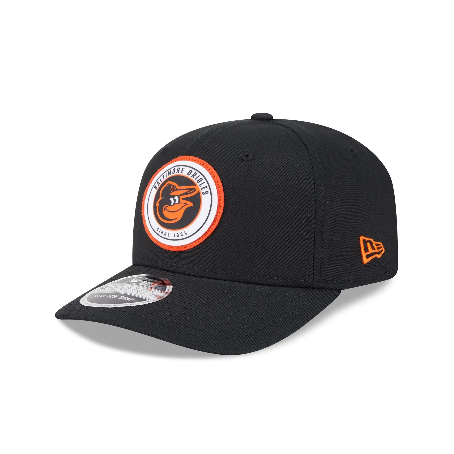 Baltimore Orioles Circle Patch 9SEVENTY Stretch-Snap Hat sold by New Era
