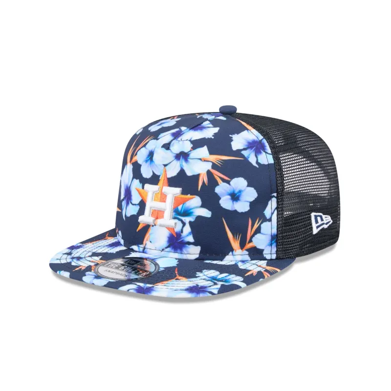 Houston Astros Pattern Golfer Trucker Hat sold by New Era
