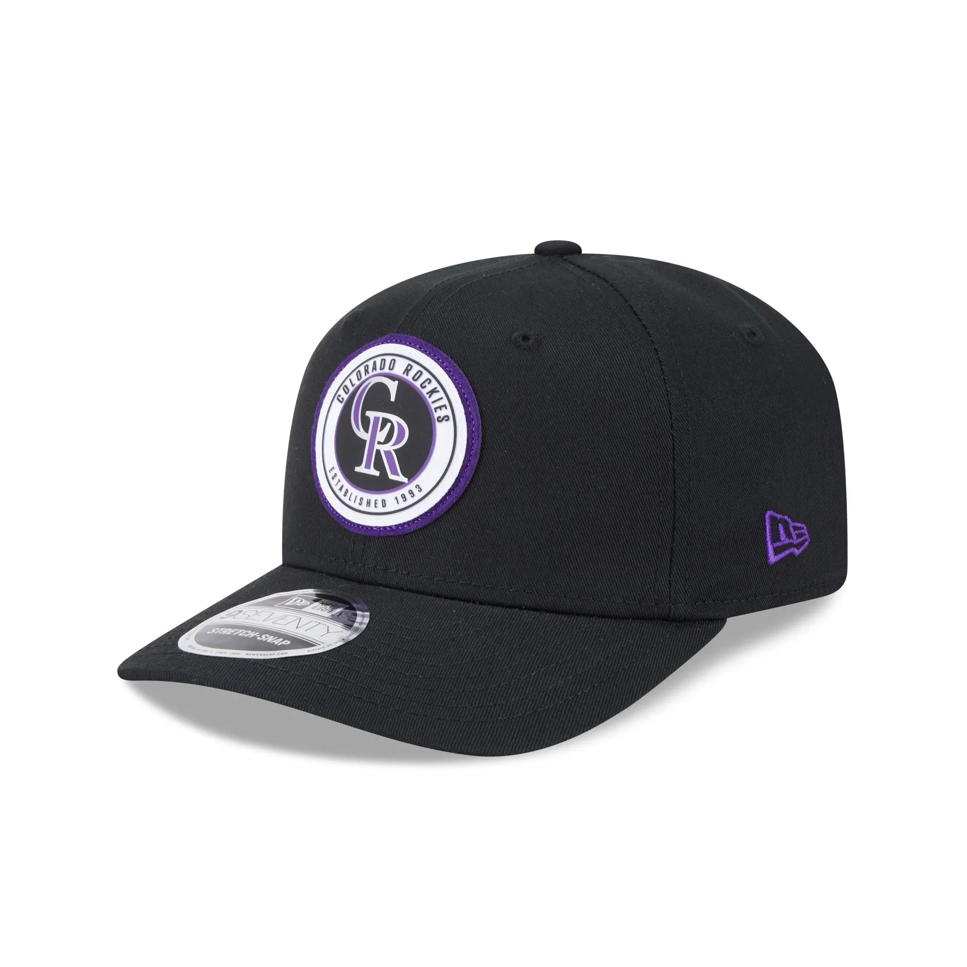 Colorado Rockies Circle Patch 9SEVENTY Stretch-Snap Hat sold by New Era