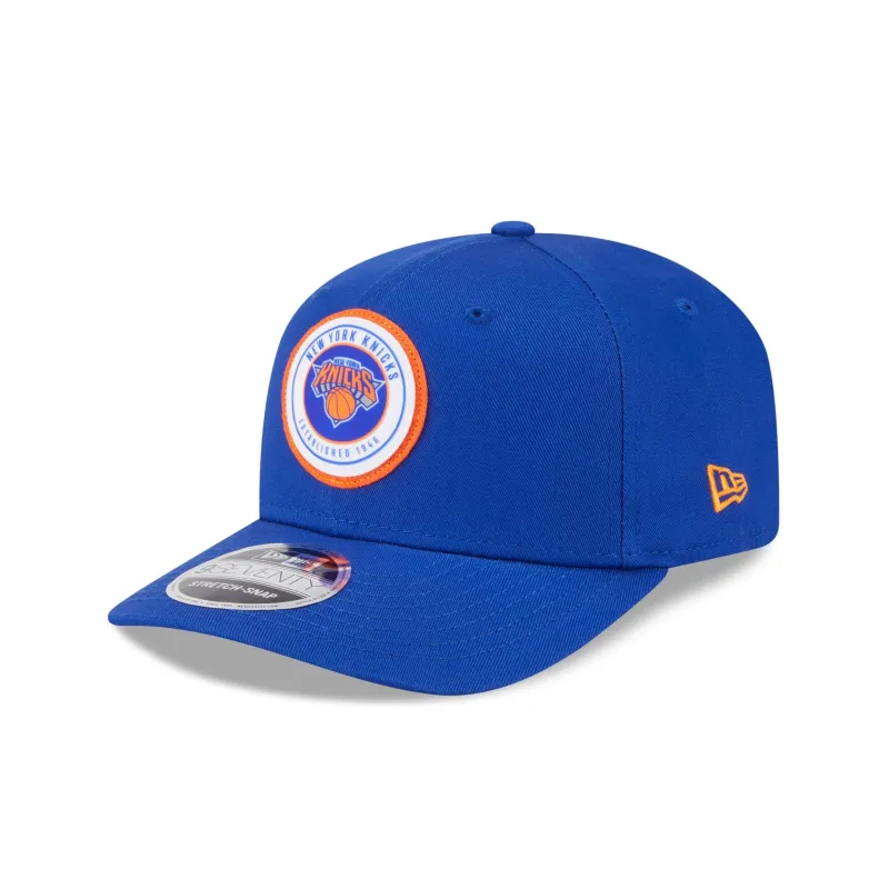New York Knicks Circle Patch 9SEVENTY Stretch-Snap Hat sold by New Era