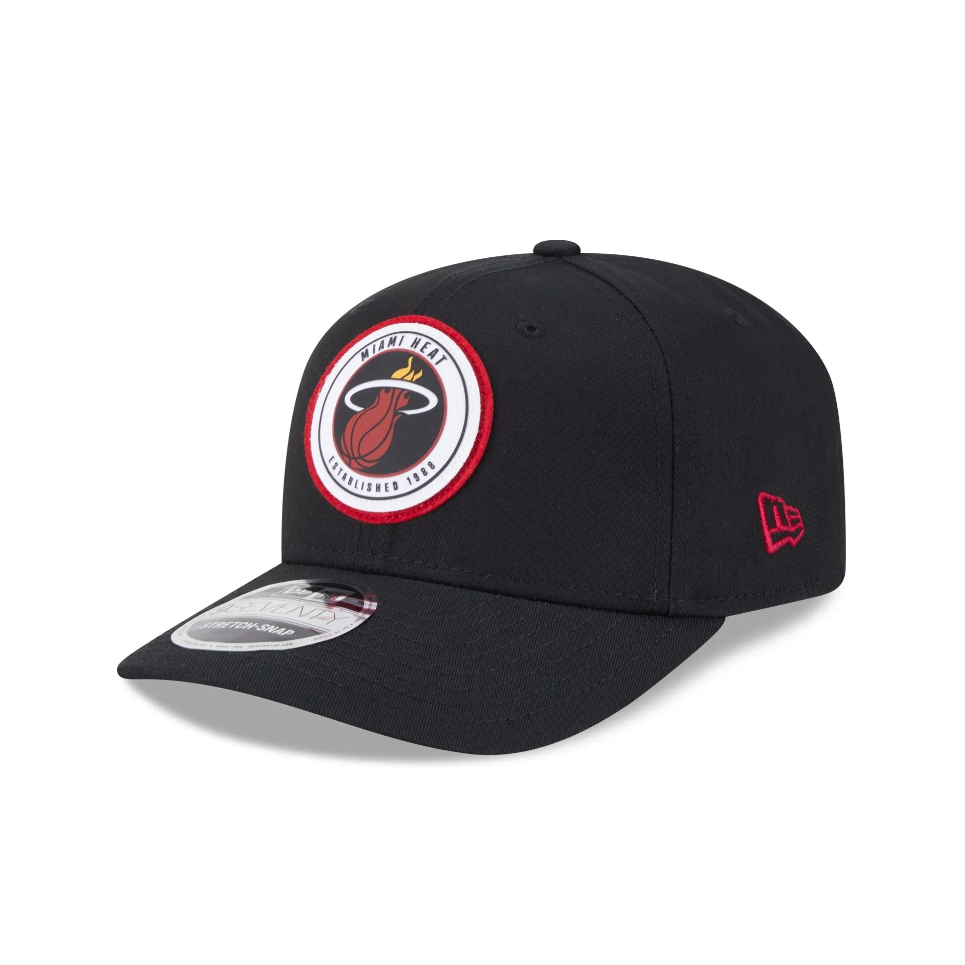 Miami Heat Circle Patch 9SEVENTY Stretch-Snap Hat sold by New Era