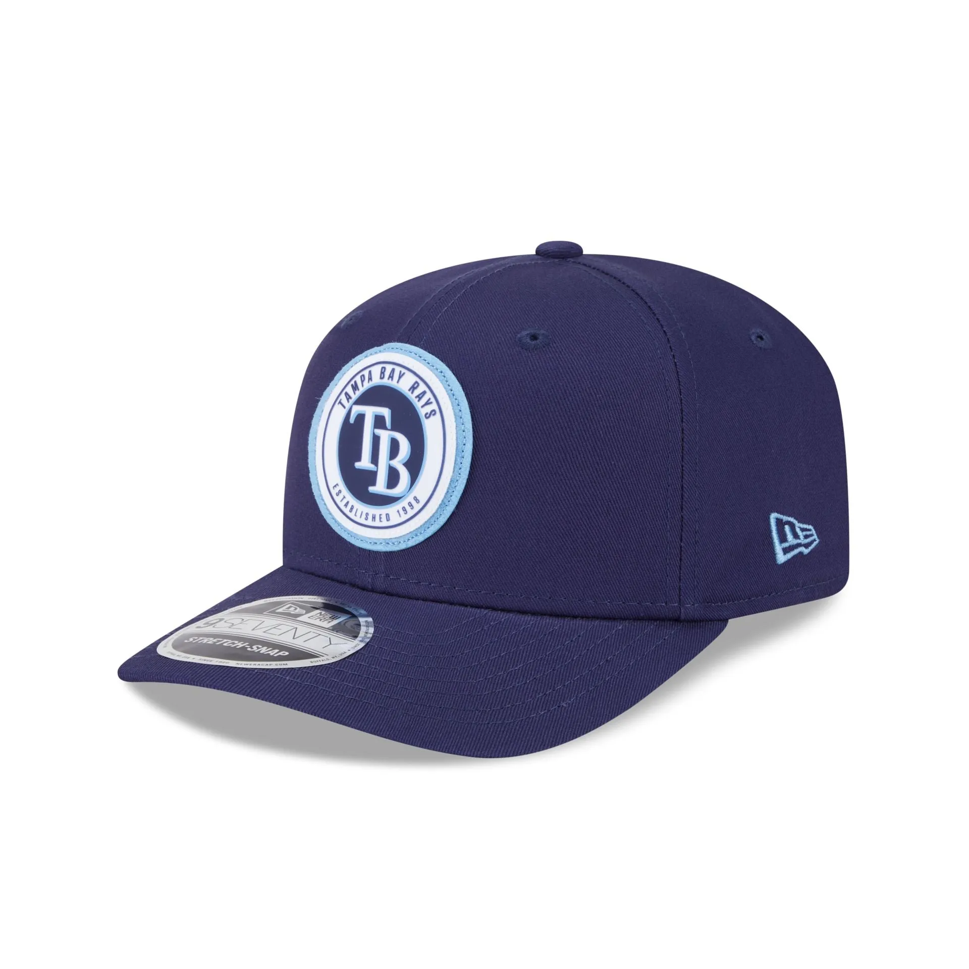 Tampa Bay Rays Circle Patch 9SEVENTY Stretch-Snap Hat sold by New Era