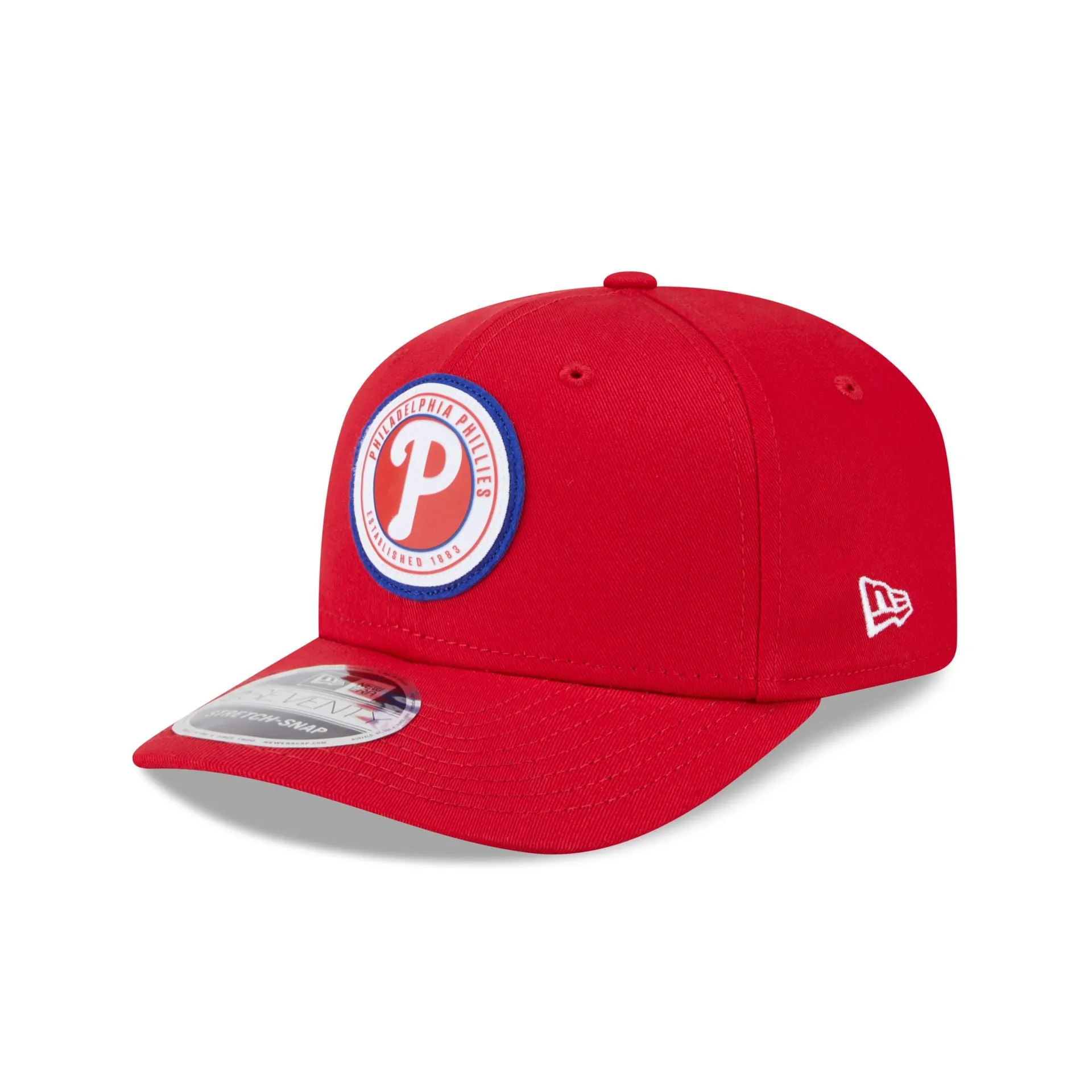 Philadelphia Phillies Circle Patch 9SEVENTY Stretch-Snap Hat sold by New Era