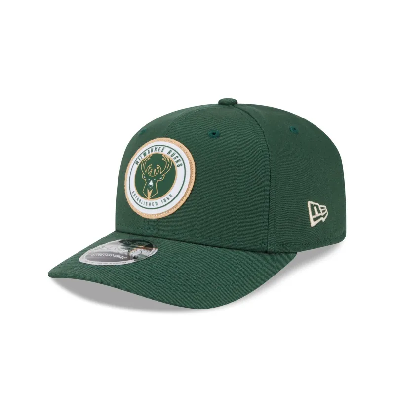 Milwaukee Bucks Circle Patch 9SEVENTY Stretch-Snap Hat sold by New Era