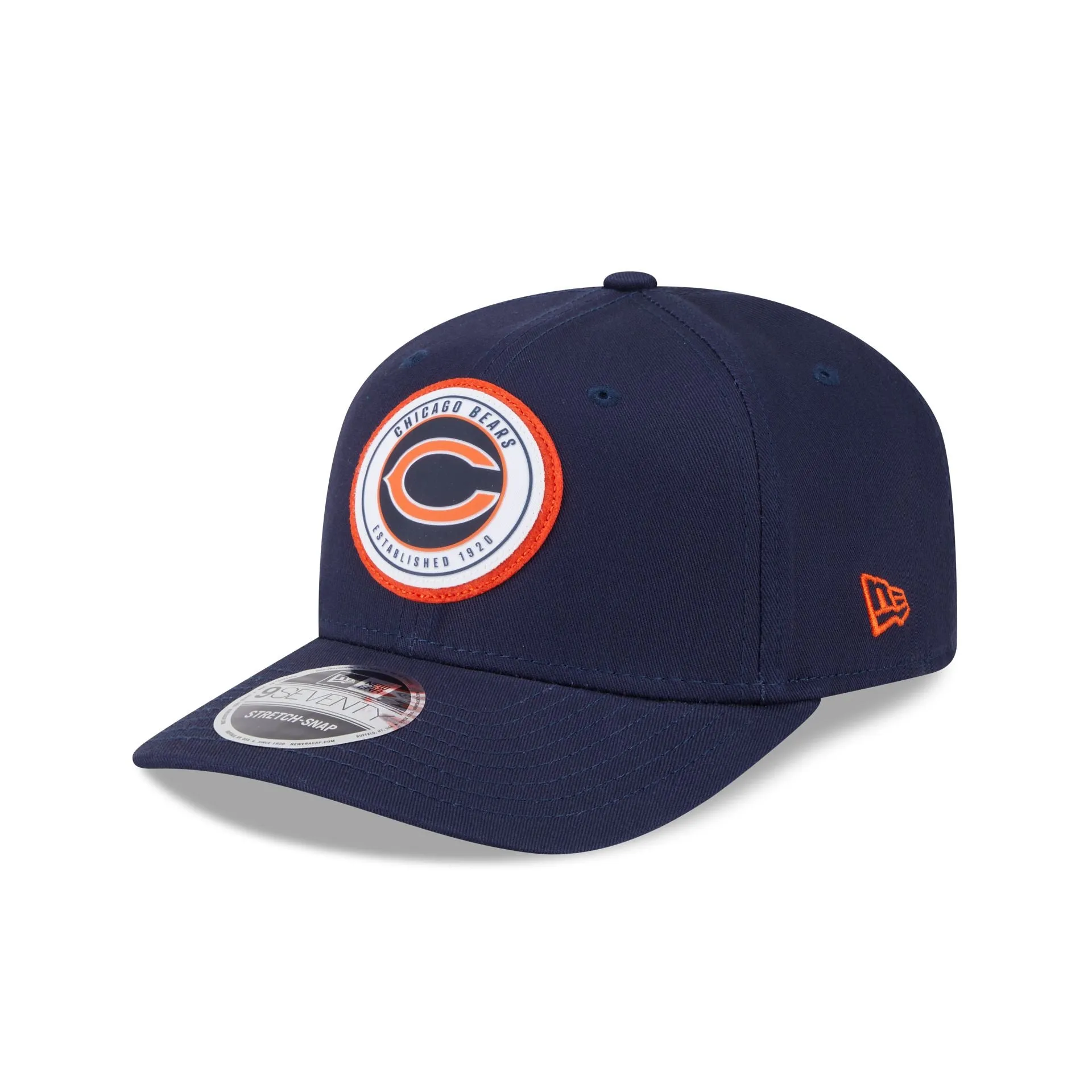 Chicago Bears Circle Patch 9SEVENTY Stretch-Snap Hat sold by New Era