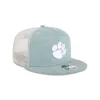 Clemson Tigers Denim Split Panel 9FIFTY Trucker Hat sold by New Era