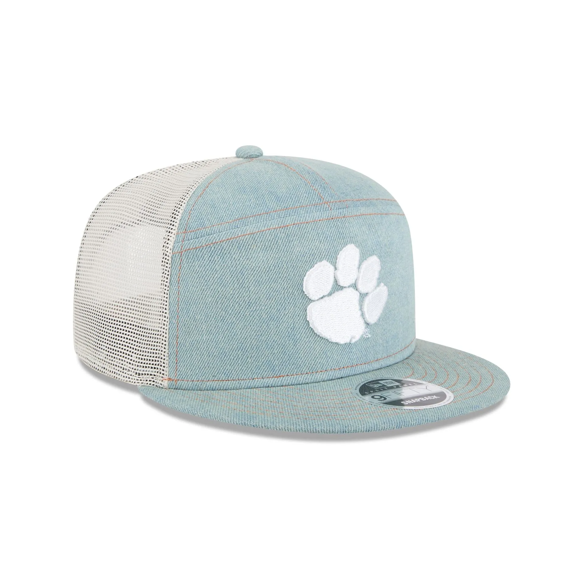 Clemson Tigers Denim Split Panel 9FIFTY Trucker Hat sold by New Era product image thumbnail 3