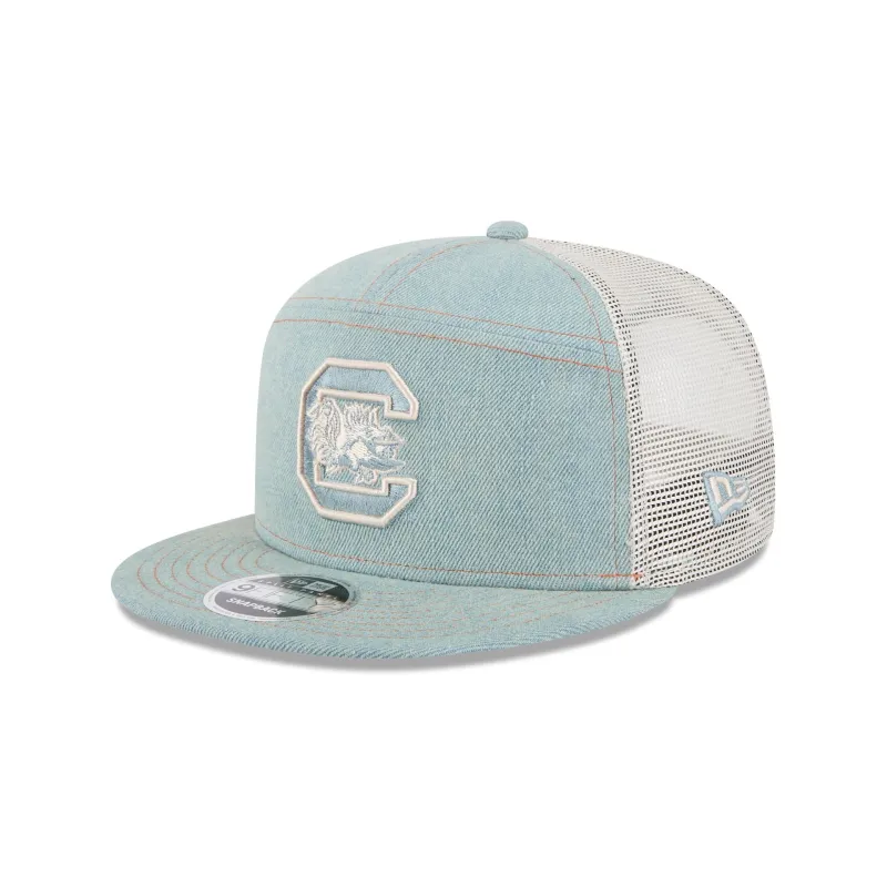 South Carolina Gamecocks Denim Split Panel 9FIFTY Trucker Hat sold by New Era