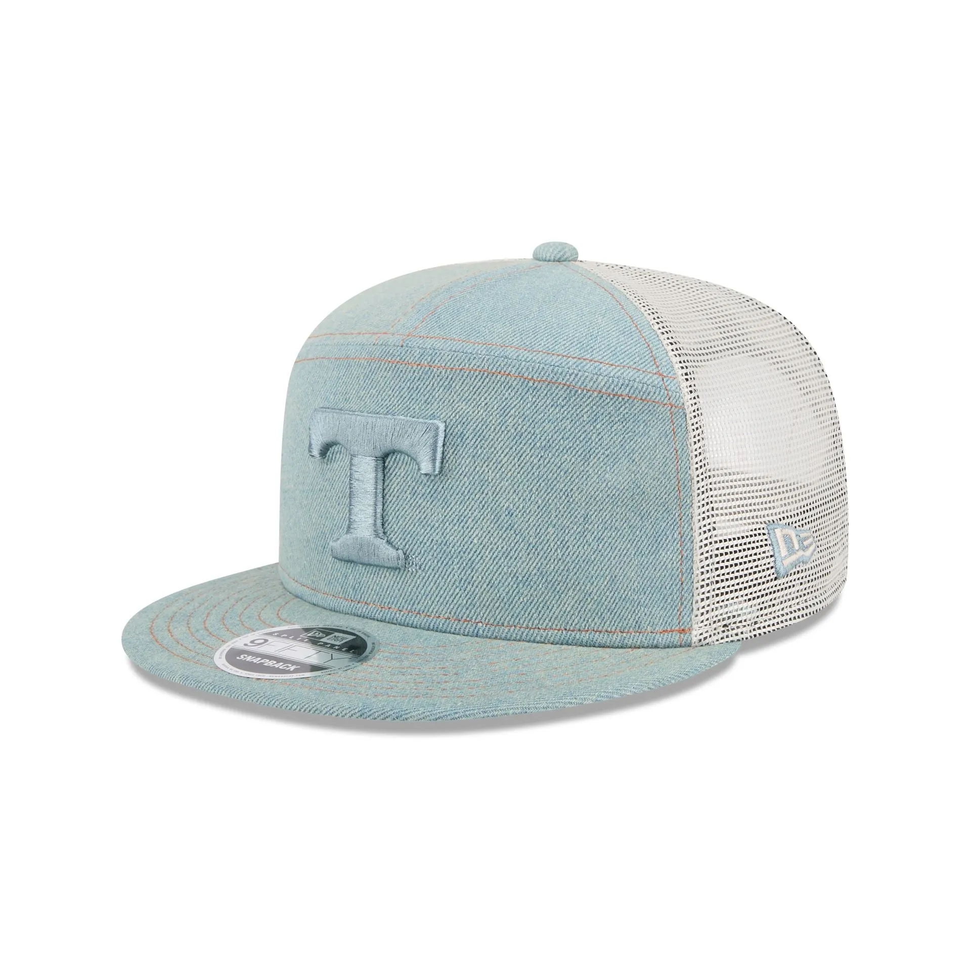 Tennessee Volunteers Denim Split Panel 9FIFTY Trucker Hat sold by New Era