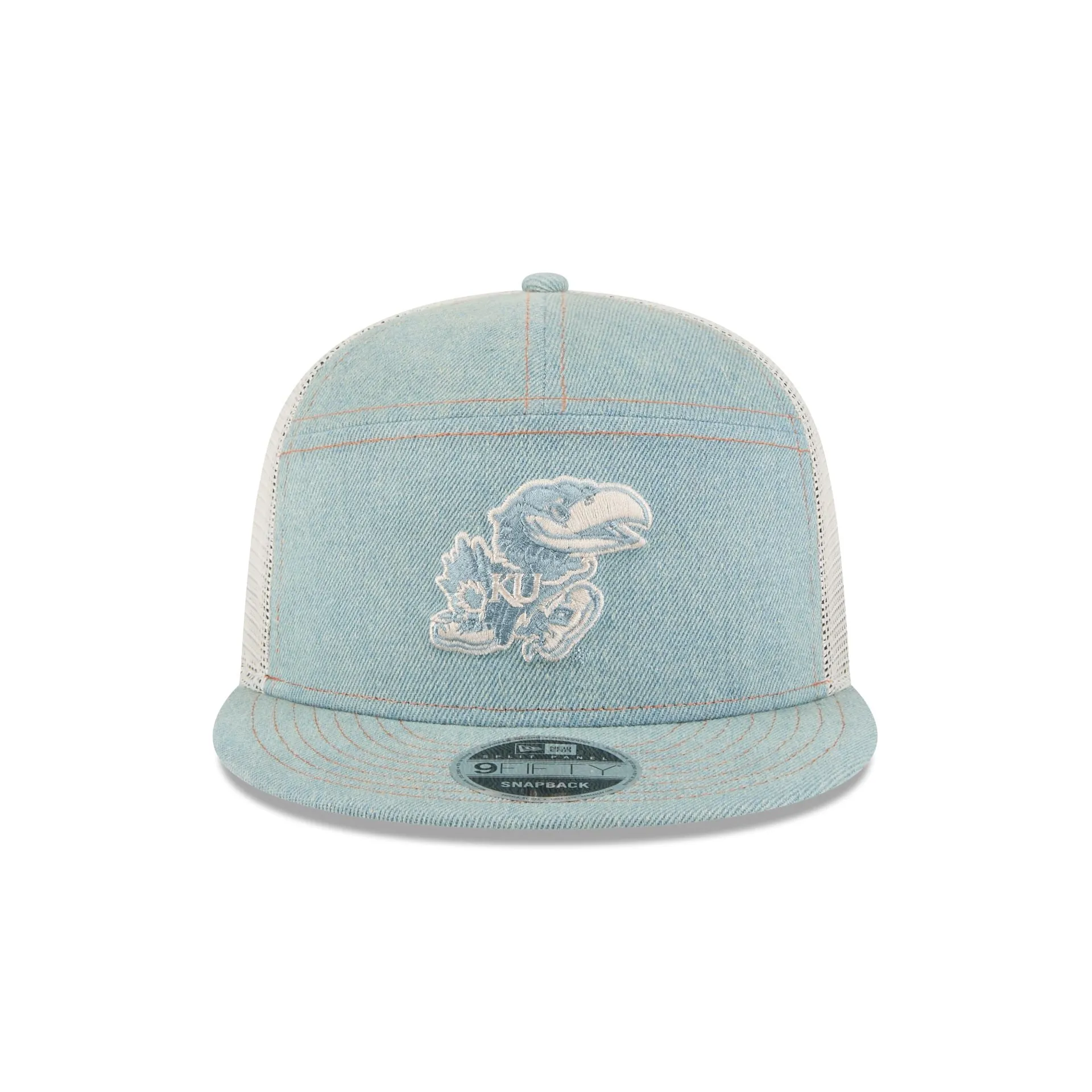 Kansas Jayhawks Denim Split Panel 9FIFTY Trucker Hat sold by New Era product image thumbnail 2