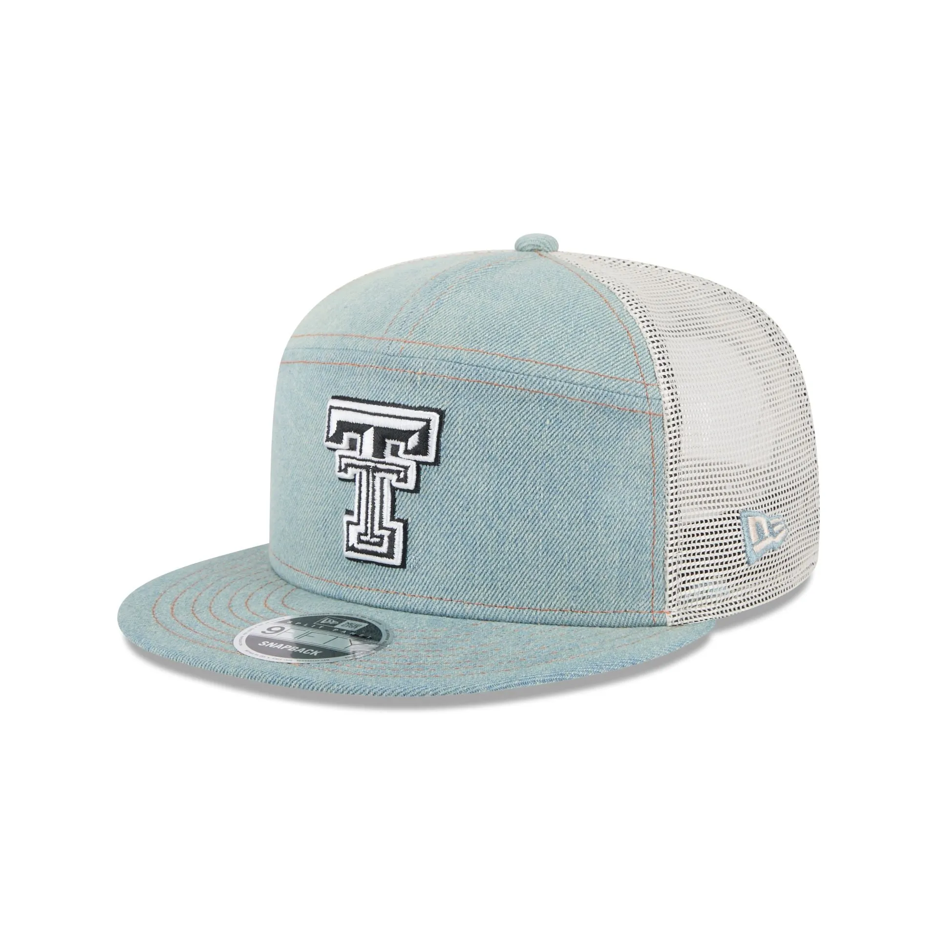 Texas Tech Red Raiders Denim Split Panel 9FIFTY Trucker Hat sold by New Era