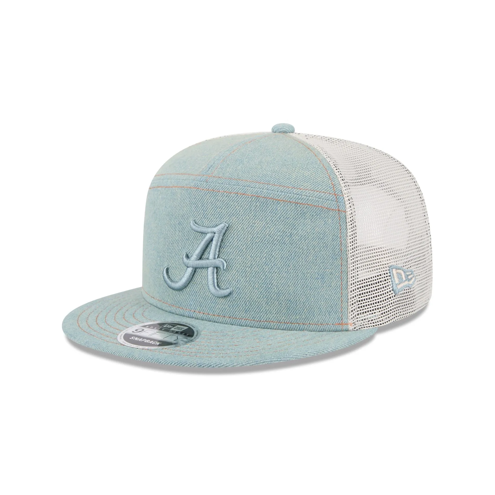 Alabama Crimson Tide Denim Split Panel 9FIFTY Trucker Hat sold by New Era