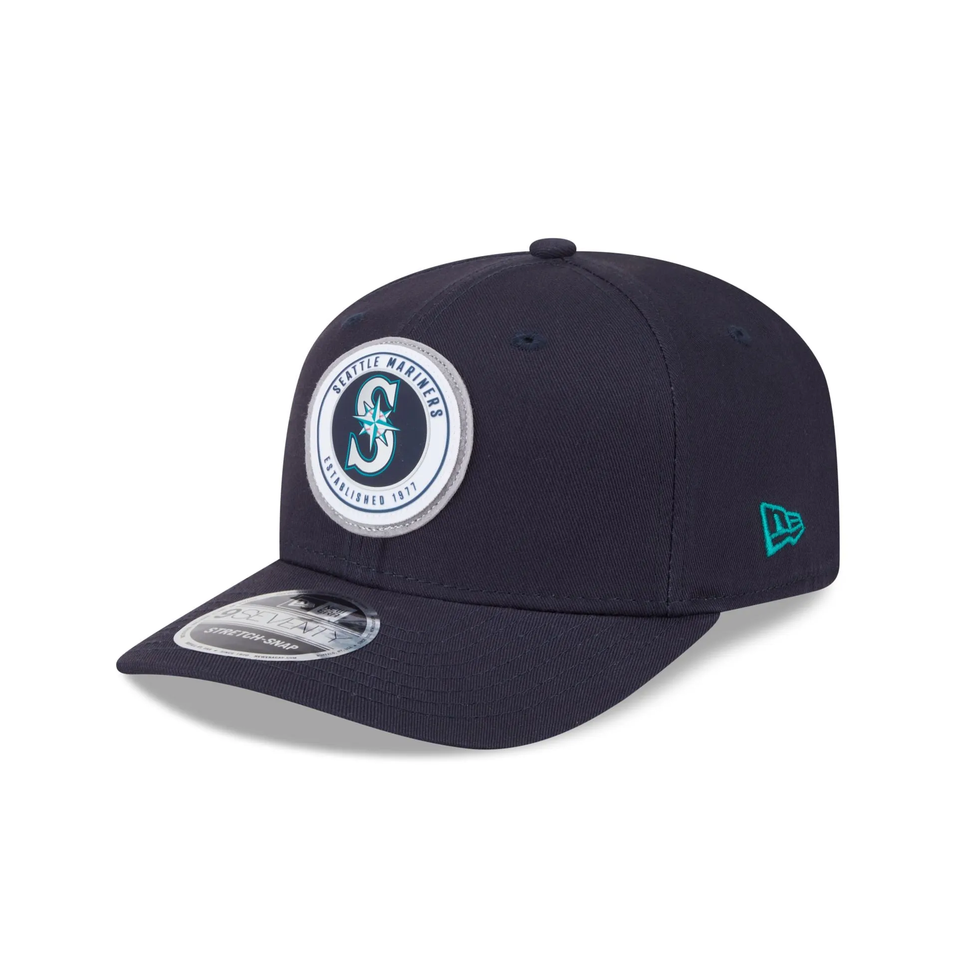 Seattle Mariners Circle Patch 9SEVENTY Stretch-Snap Hat sold by New Era
