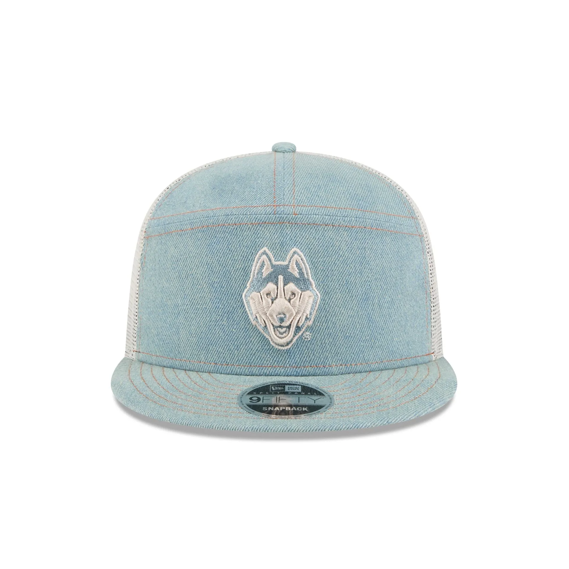 Connecticut Huskies Denim Split Panel 9FIFTY Trucker Hat sold by New Era product image thumbnail 2