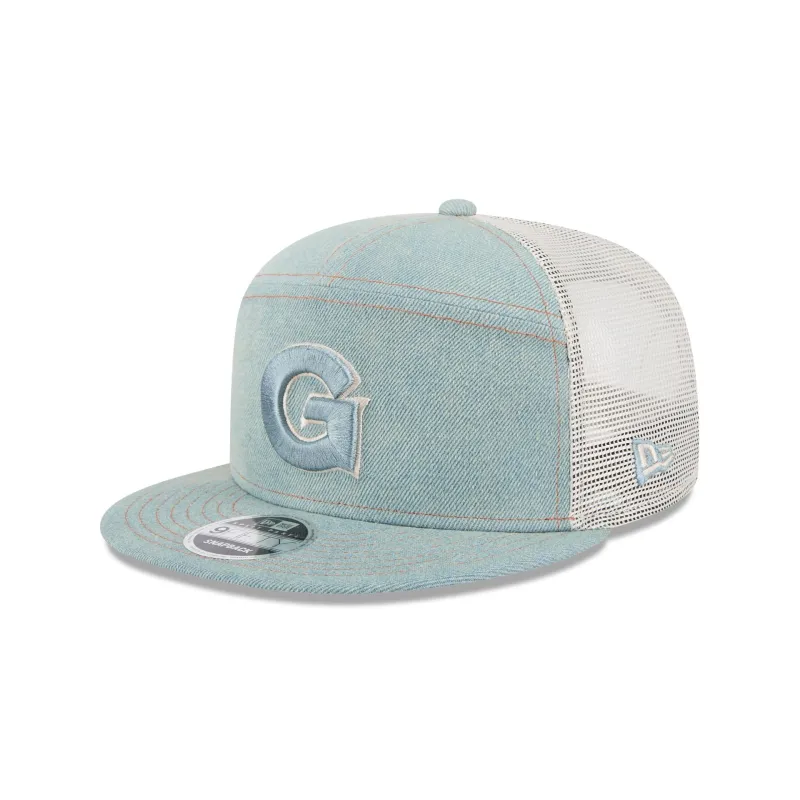 Georgetown Hoyas Denim Split Panel 9FIFTY Trucker Hat sold by New Era