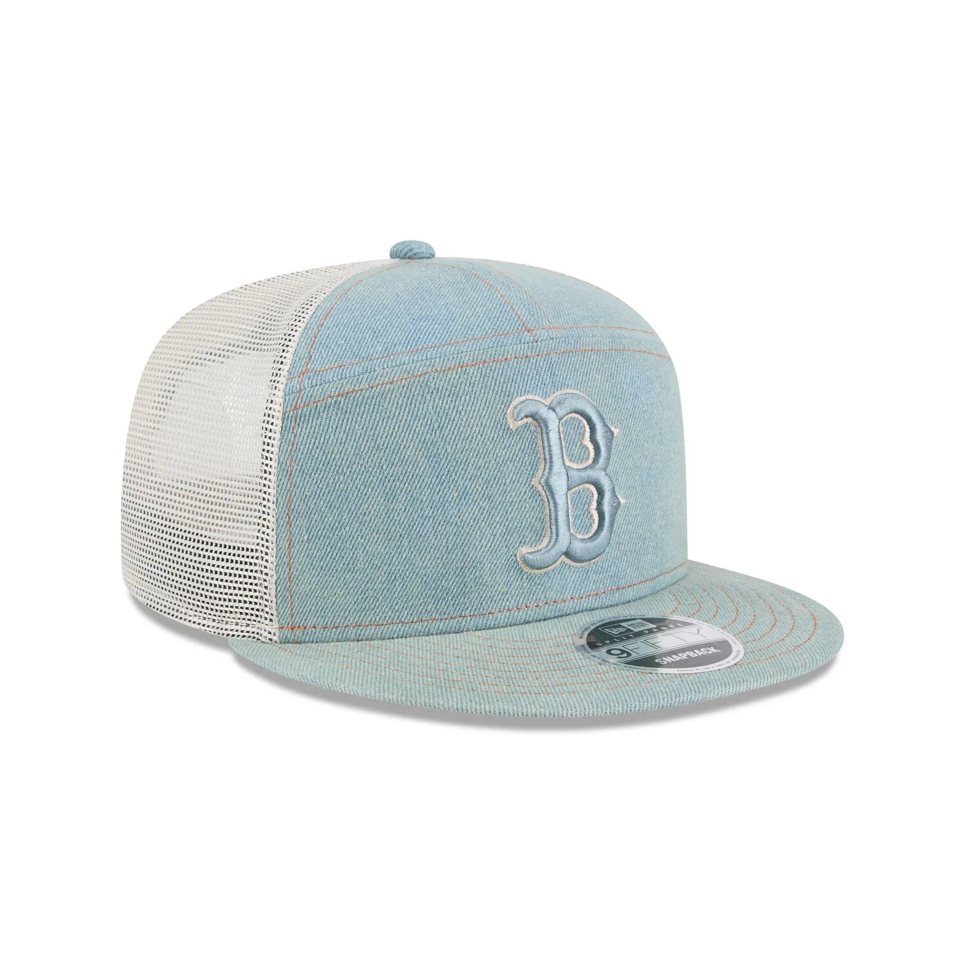Boston Red Sox Denim Split Panel 9FIFTY Trucker Hat sold by New Era product image thumbnail 3
