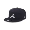 Atlanta Braves Cotton Canvas Split Panel 9FIFTY Trucker Hat sold by New Era