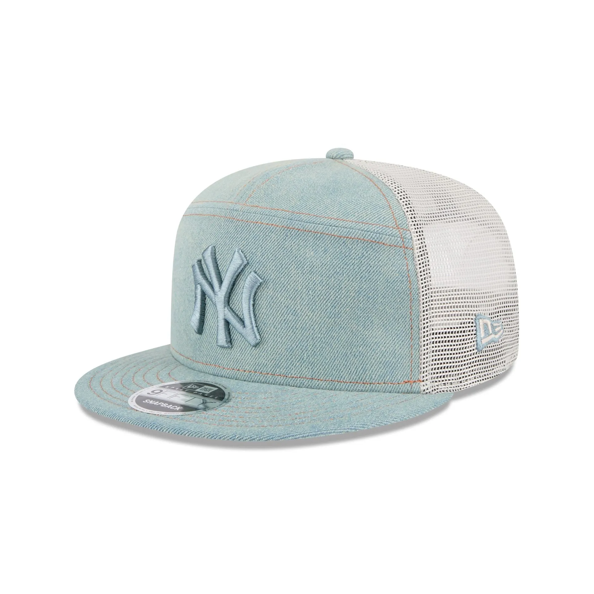 New York Yankees Denim Split Panel 9FIFTY Trucker Hat sold by New Era
