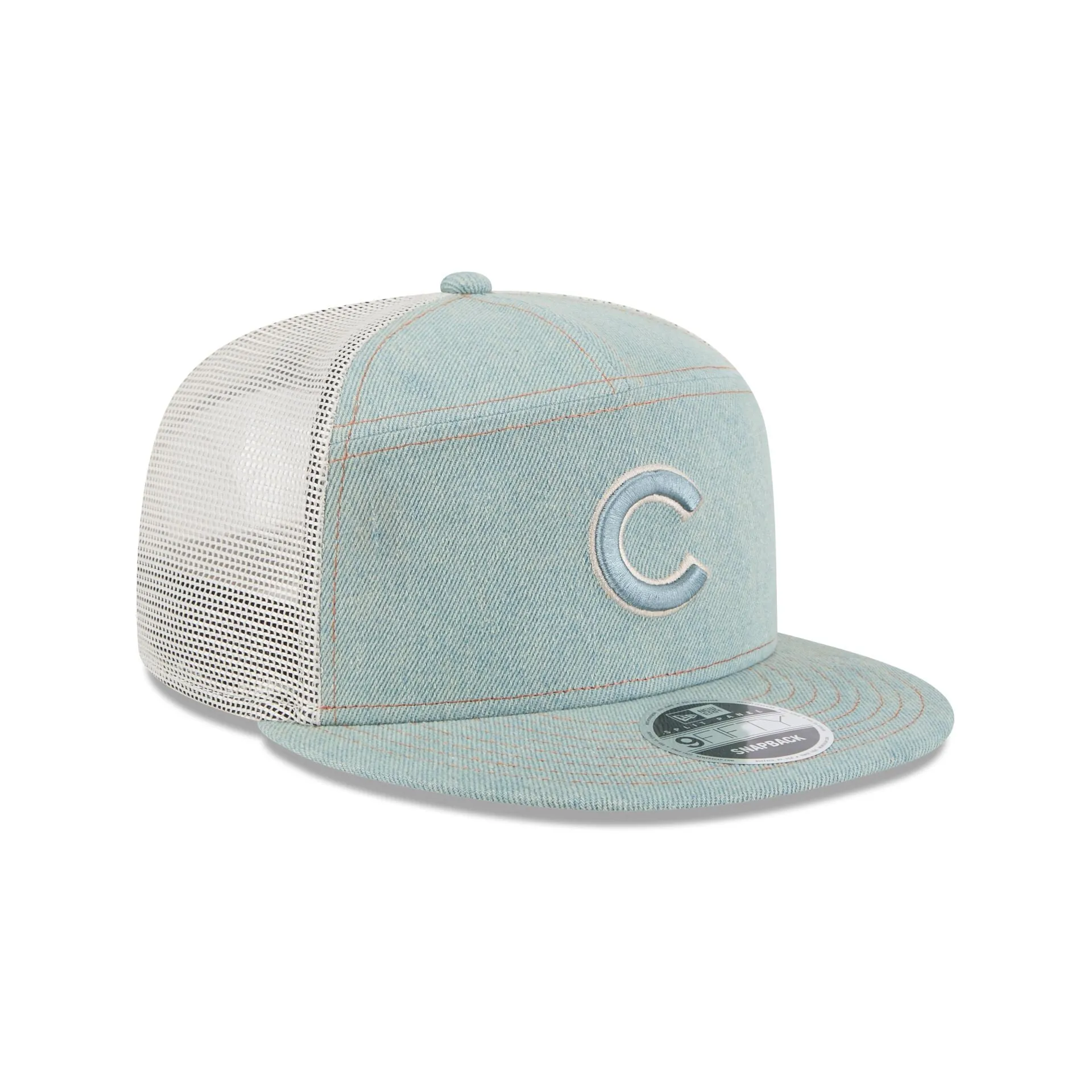 Chicago Cubs Denim Split Panel 9FIFTY Trucker Hat sold by New Era product image thumbnail 3