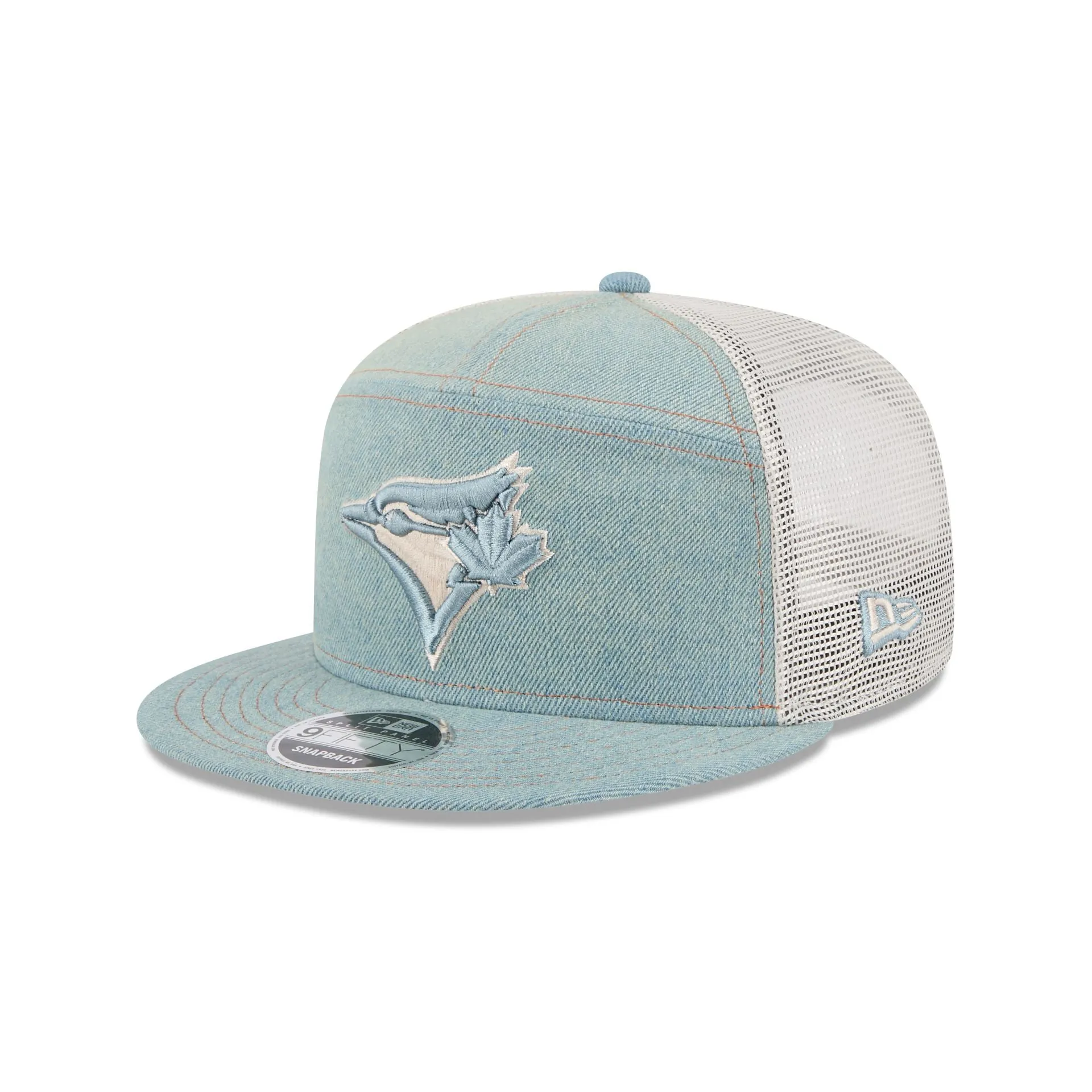 Toronto Blue Jays Denim Split Panel 9FIFTY Trucker Hat sold by New Era