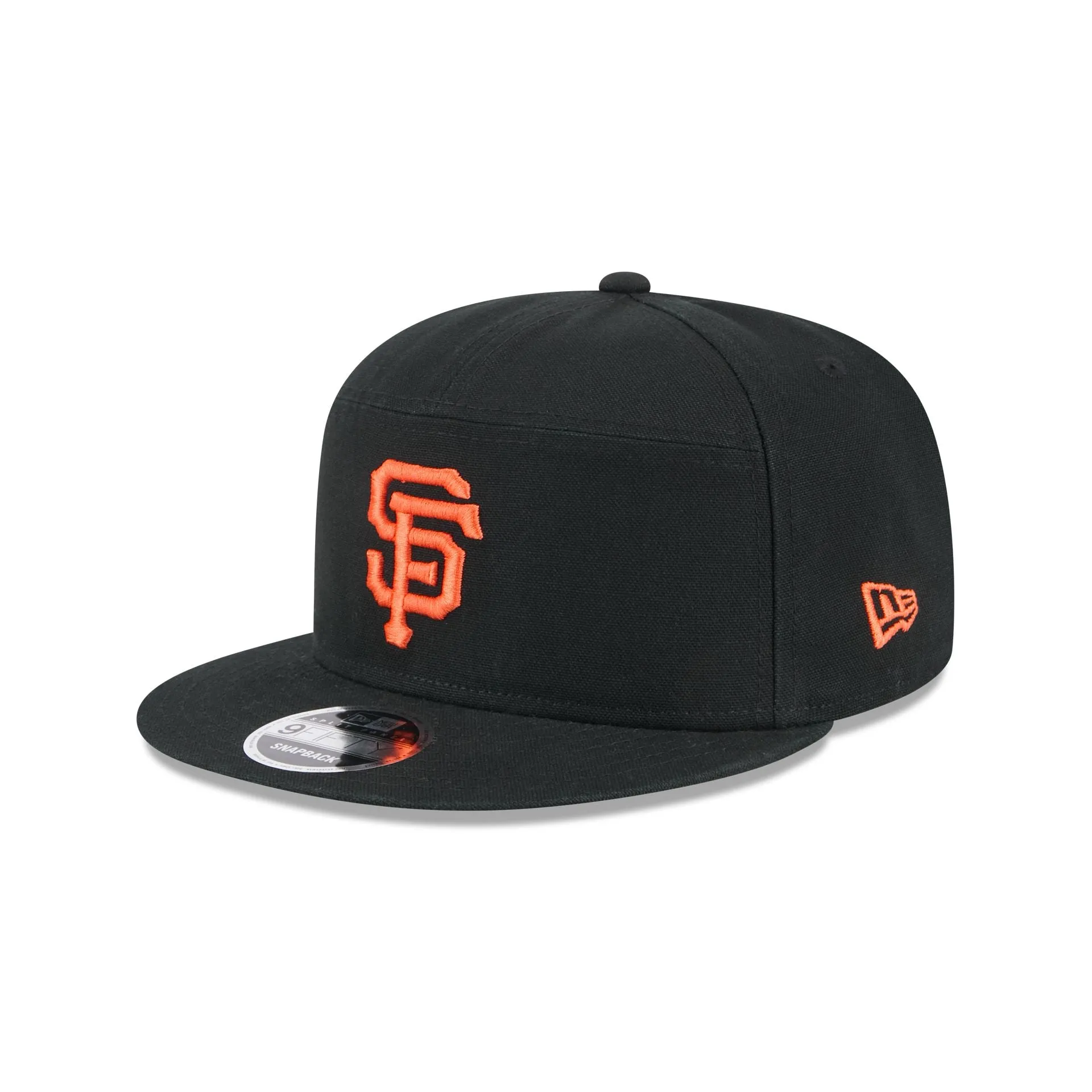 San Francisco Giants Cotton Canvas Split Panel 9FIFTY Trucker Hat sold by New Era