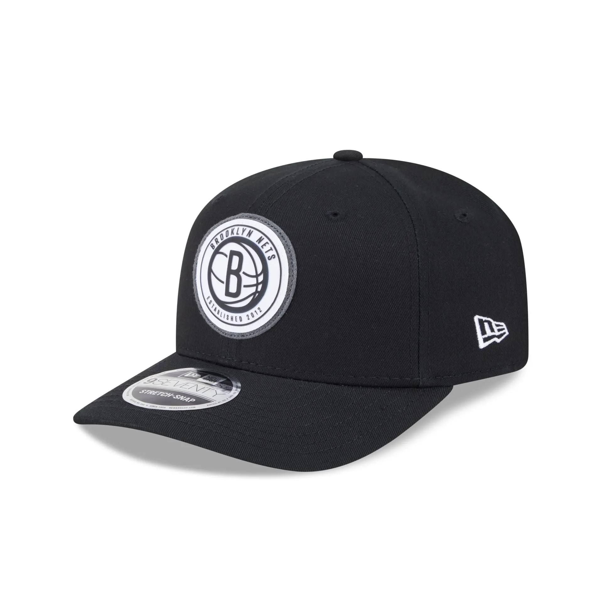Brooklyn Nets Circle Patch 9SEVENTY Stretch-Snap Hat sold by New Era
