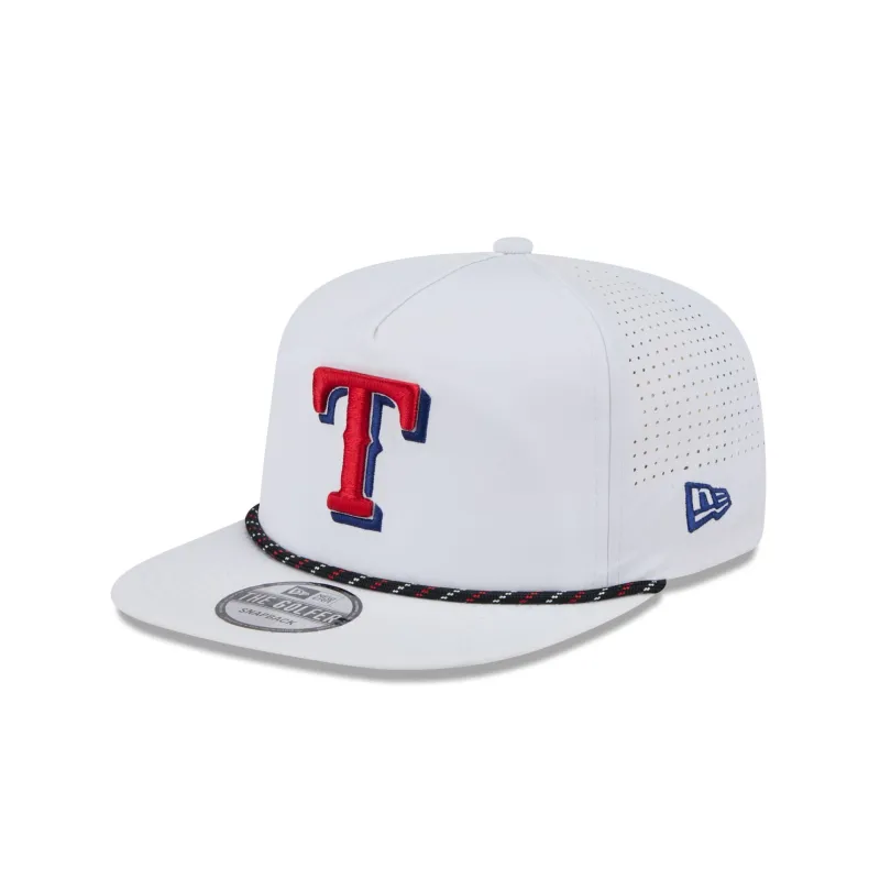 Texas Rangers Optic White Performance Rope Golfer Hat sold by New Era