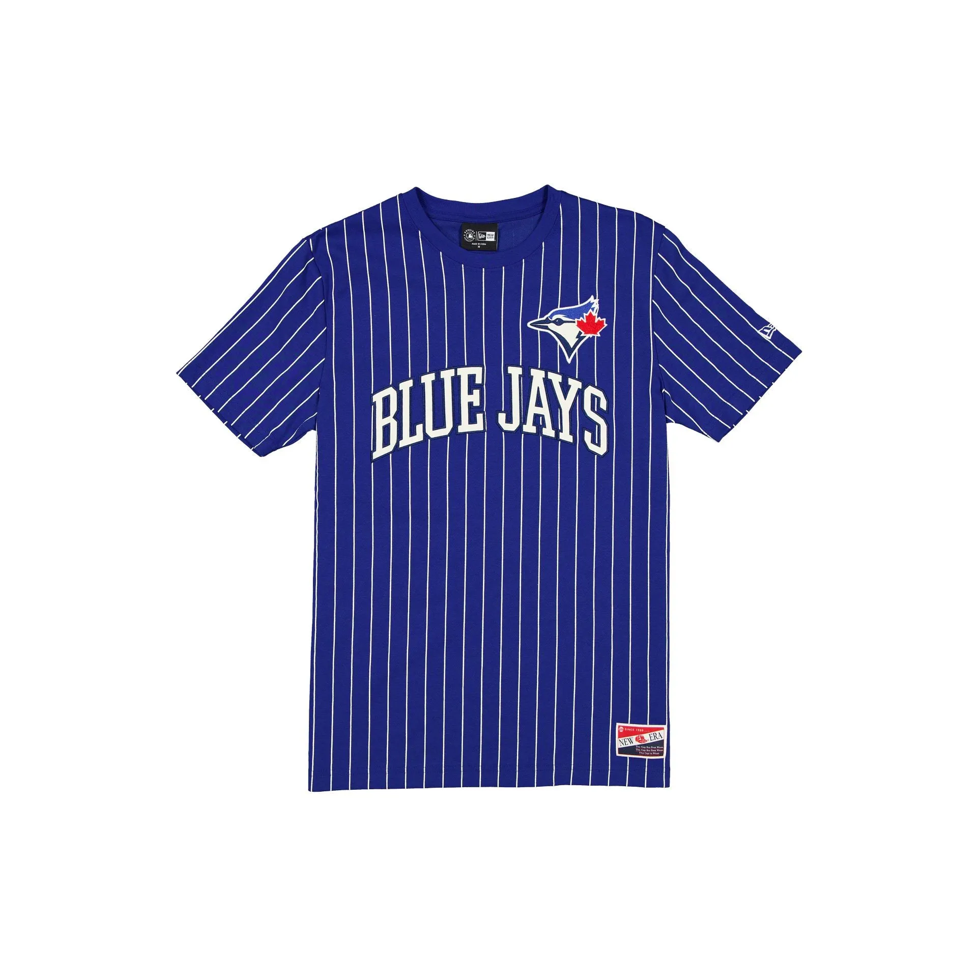 Toronto Blue Jays Throwback Pinstripe Wordmark T-Shirt sold by New Era