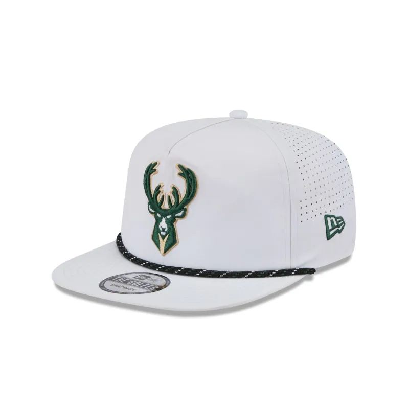 Milwaukee Bucks Optic White Performance Rope Golfer Hat sold by New Era